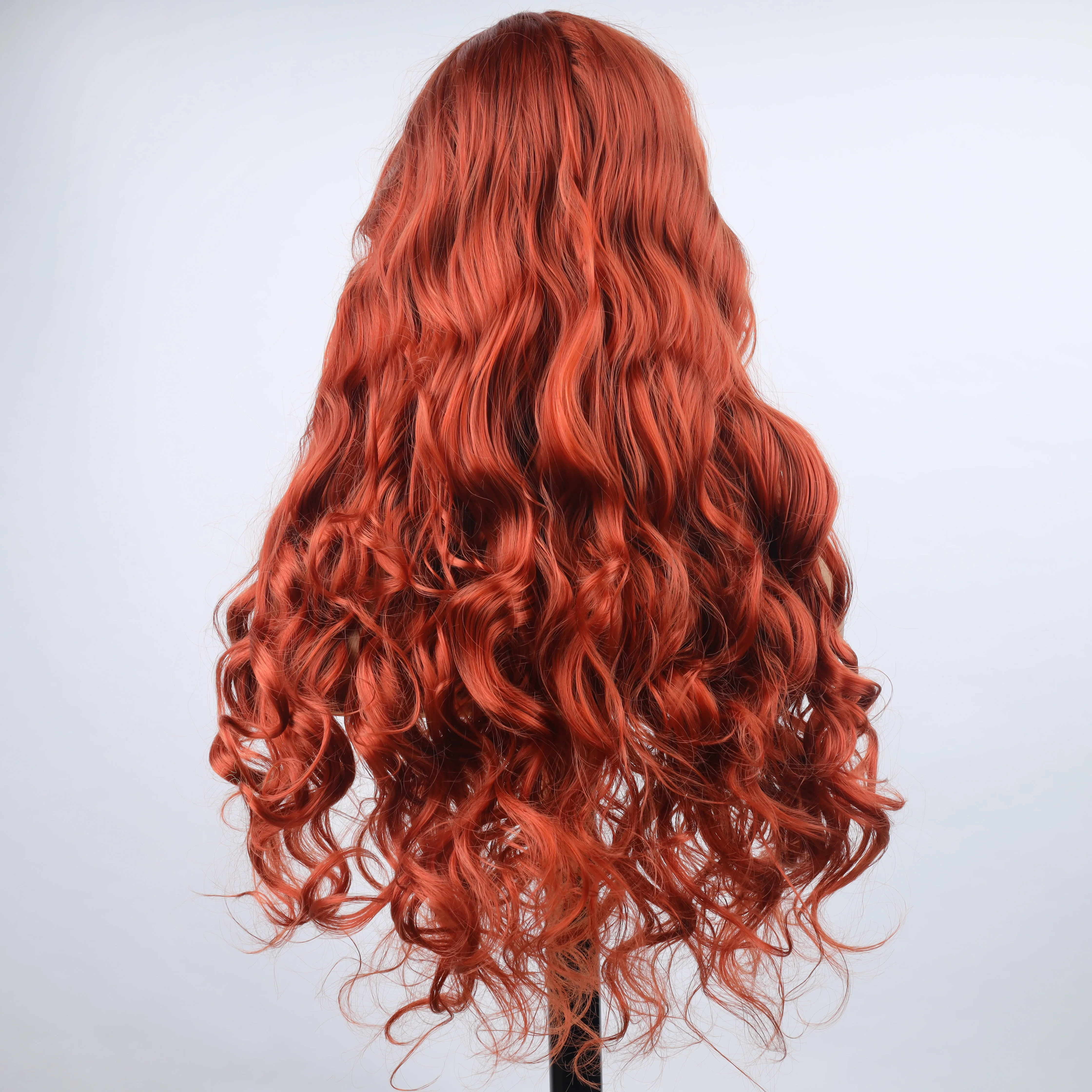 Oley-Perruque Lace Front Synthétique Bouclée Orange pour Femme Noire, Cheveux Cosplay, 13 Bery, Mode, Utilisation 03