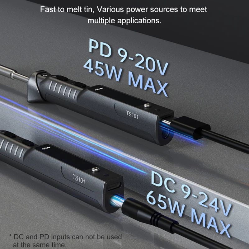 Originele TS101 Soldeerbout 65W Mini Programmeerbare Thermostaat Lcd Displays TS100 Soldeerbout Upgrade Met Pd Plug Tip Set