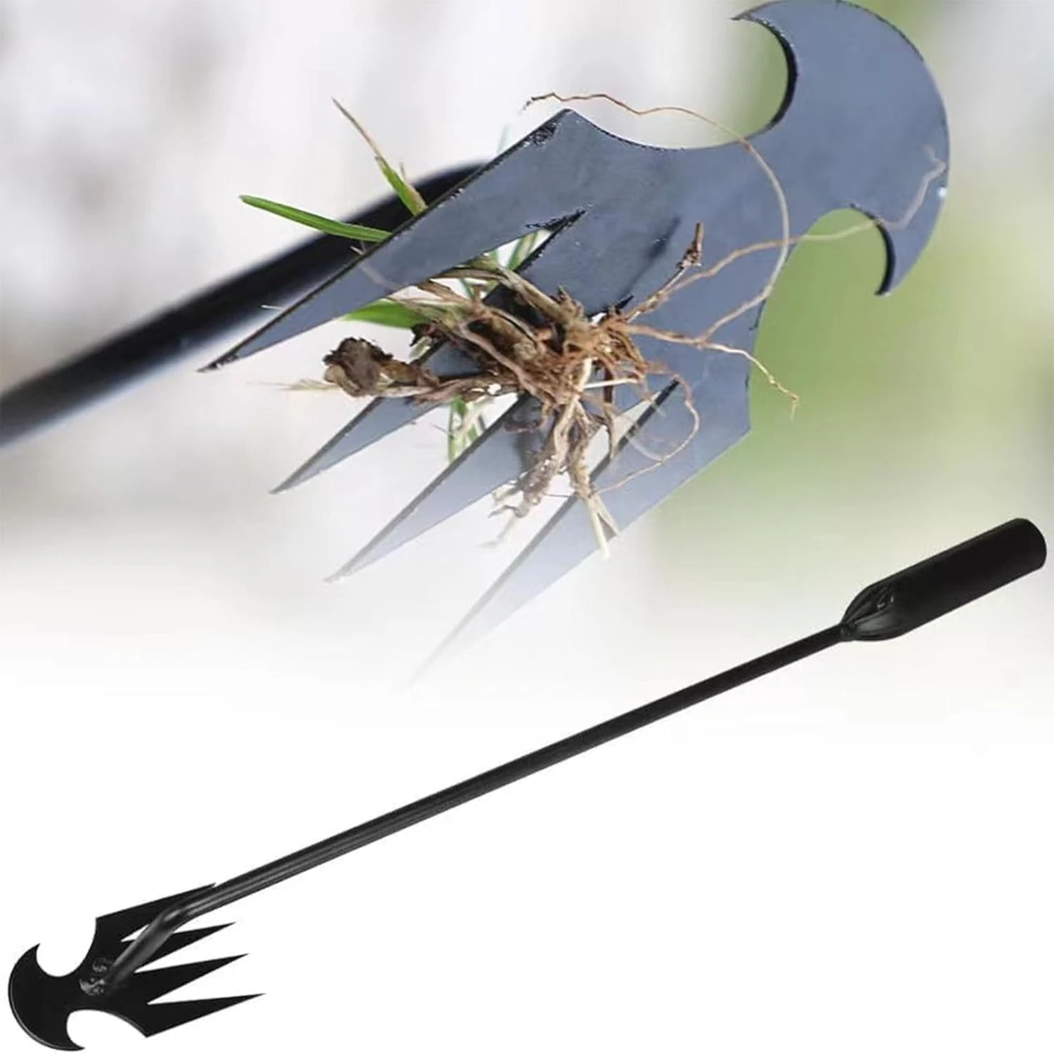 

Artifact Uprooting Weeding Tool, Stainless Steel Hand Weeding Tools, 4-Tooth Dual-Purpose Garden Weeding Tool