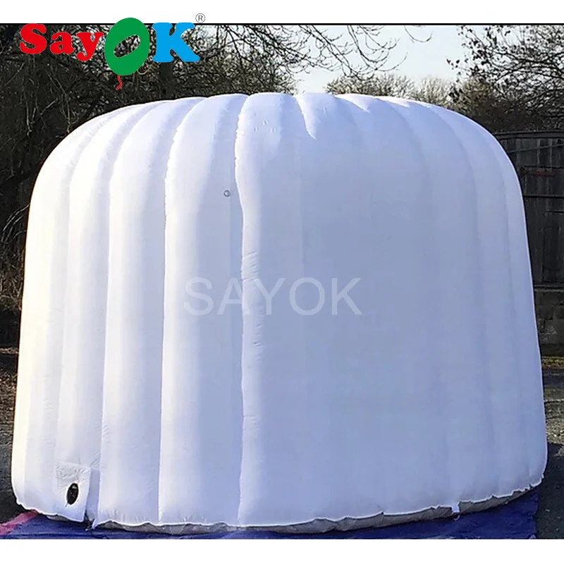 SAYOK Inflatable Photo Booth Backdrop Wall Structure Chill-out Area Inflatable Round Booth for Office Trade Shows Events Decor