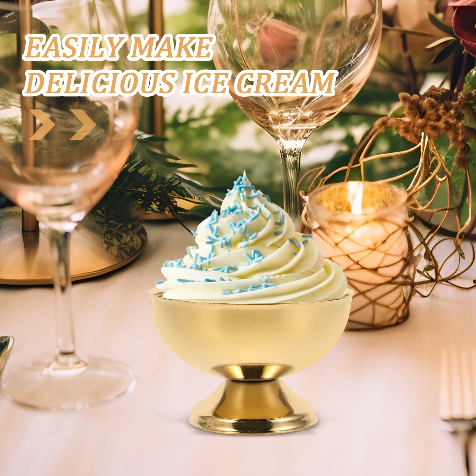 

Creative Ice Cream Cup Stainless Steel Salad Fruit Bowls Metal Pudding Dessert Glass Sauce Cups Kitchen Decor Single Serving