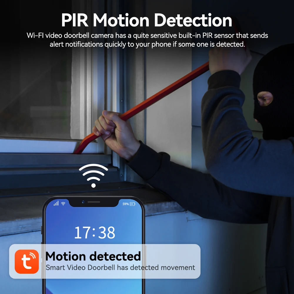 Elecpow WiFi Peephole Tuya Smart 1080P Digital Door Camera 4.3Inch Video Doorbell PIR Night Vision Motion Detection видеоглазок