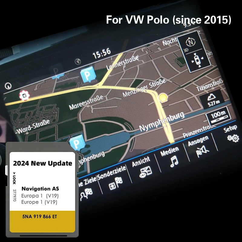 สําหรับVW POLOตั้งแต่ปี2015 32GBแผนที่Navi SDการ์ดหน่วยความจําEU UKนอร์เวย์อิตาลีรถSat Nav