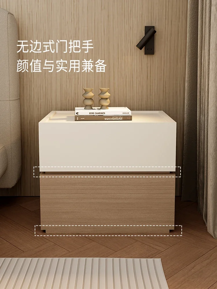 Building block bedside table simple modern bedroom household small storage locker light luxury high-end solid