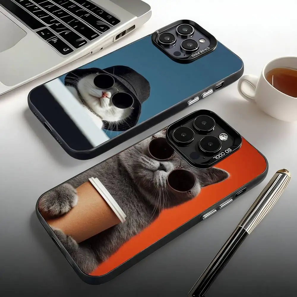 

Funny Cute Cat Phone Case For iPhone 17,16,15,14,13,12,11,Pro,Max,Plus,Mini,SE,Air Matte Shockproof Case