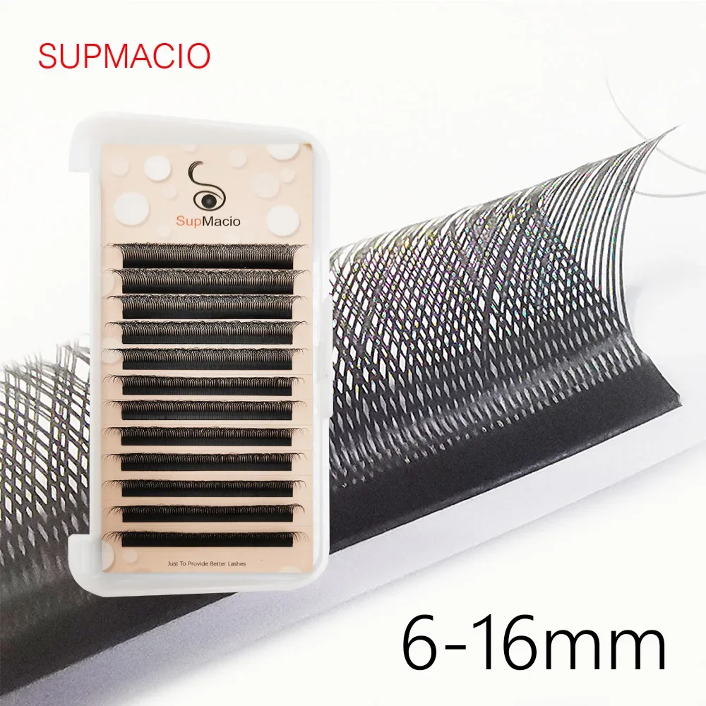 Supmacio YY 속눈썹 익스텐션, Y 모양 속눈썹, 2D 0.07 인조 밍크 C/D, 내추럴 소프트 브라질 속눈썹, 프리메이드 볼륨 팬, 6mm, 7mm