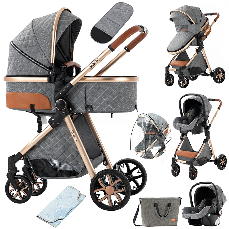 Baby 3 in 1 luxury stroller baby carriage BABI PRAM 3 IN 1 Portable travel pram High landscape baby stroller Baby carriage pram