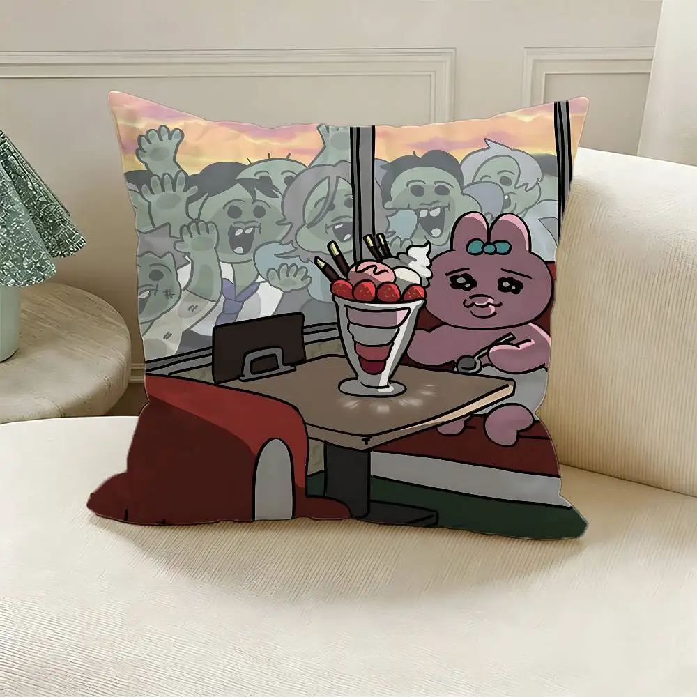 O-Opanchu Usagi Printed Pillow Cover Cushion Case Simple Sofa Pillow Case No Pillow Core