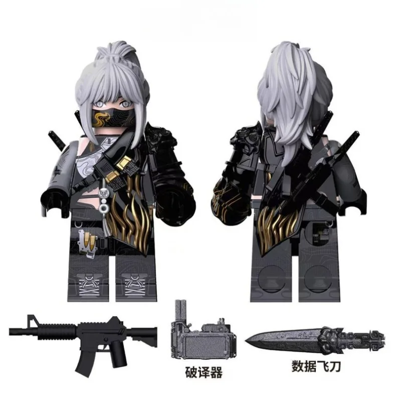 Figurenmodell als Schreibtischdekoration, Mini-Agent DIY-Montage-Spielzeug, Tintenwasch-Wolkenmuster Militärstil-Soldaten-Bausteine – Detail 4