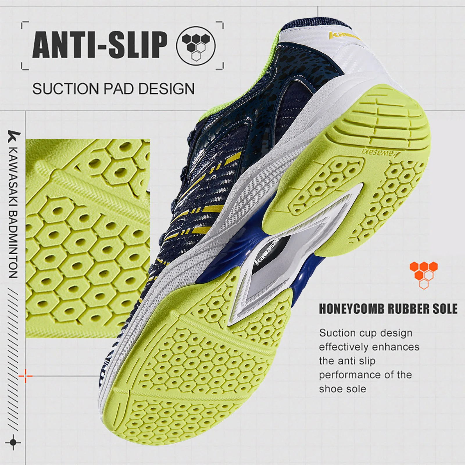 Kawasaki Badminton Shoes For Men 2025 NEW COLOR Anti-Twist Anti-Slip Sports Shoes Men's Tennis Shoes