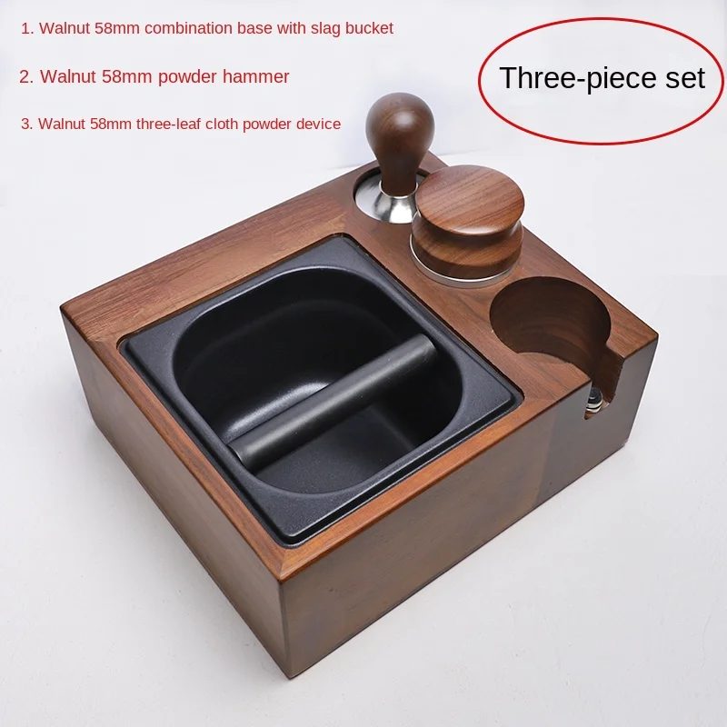 Coffee Press Holder with Powder Container Combination Tamper Coffee Distributor Suit Base 51/54/58 Handle Storage Rack