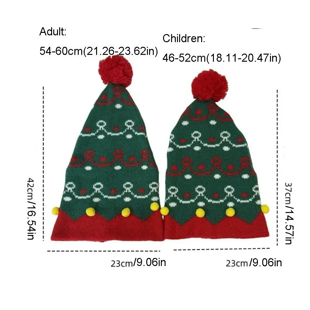 Fashion Jacquard Christmas Hat Red Green Patchwork Color Warm Knitted Wool Cap Parent Child Hat Gift Christmas Knitting Hat Men 5