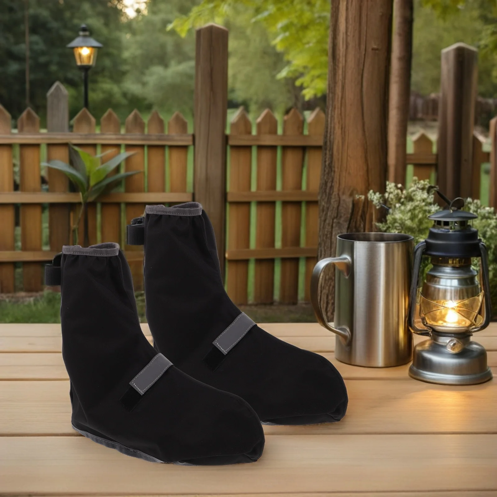 1 Pair Outdoor Waterproof Shoe Cover Thickened Reusable Non-Slip Walking Gaiters For Hiking Cycling Rain Protection Boot Covers