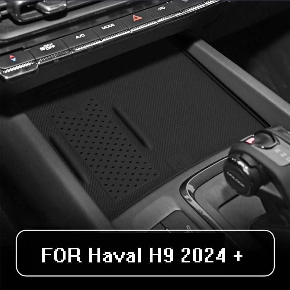 

For Haval H9 2rd 2024 2025 Car Central control wireless charging silicone pad charging panel dustproof anti slip pad Storage