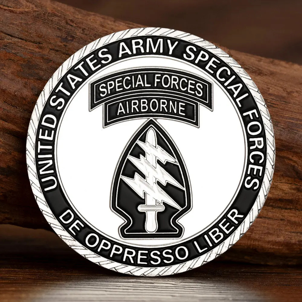 عملة قابلة للجمع مطلية بالفضة على شكل قوة خاصة للجيش الأمريكي مجموعة المشجعين العسكريين هدية تذكارية لتزيين المنزل