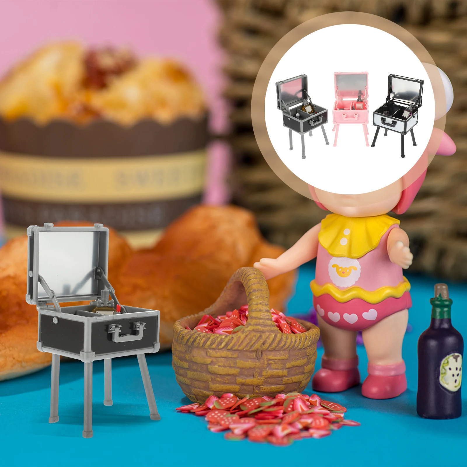 

Simulation Mini Makeup Box House Decoration Miniature Cosmetics Decorations