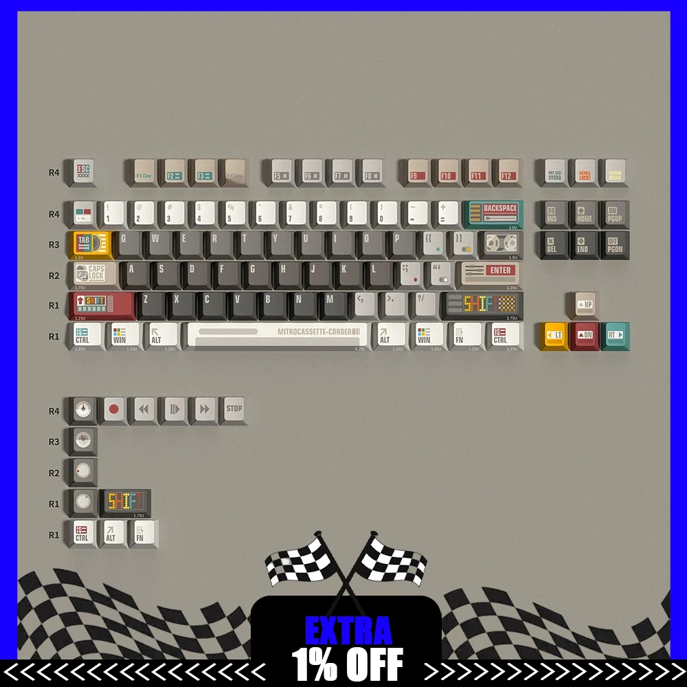 TUTKEYS Retro Synthesizer Keycaps High quality PBT Cherry Factory Keyboard Keycaps Letters are opaque Standard cross shaft