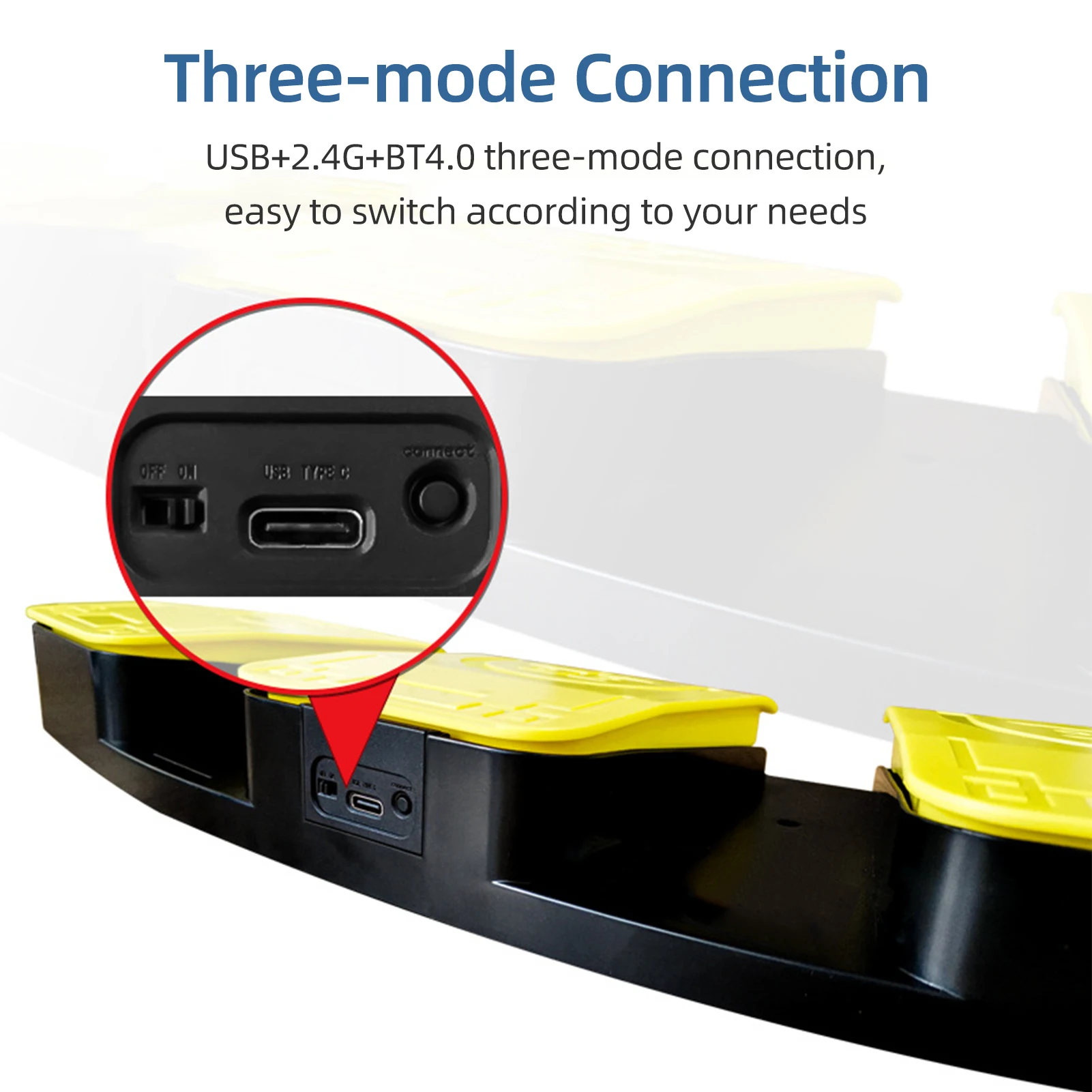 Foot  FS20Pro Triple Foot  Multifunctional Customized Foot Pedal USB+2.4G+BT Three-mode Connection Mechanical
