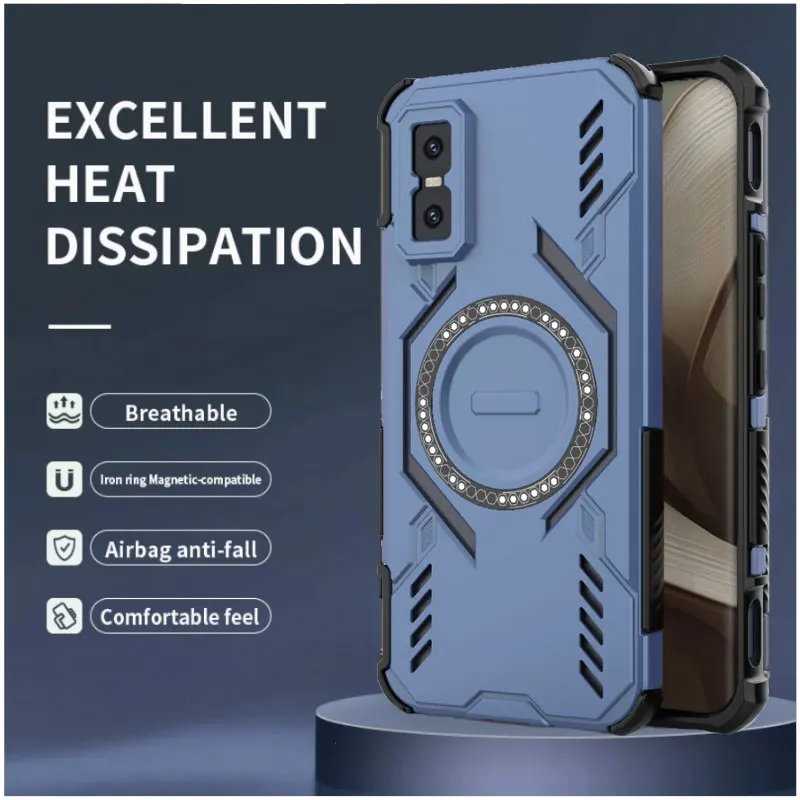 Armor Magnetic Case For Infinix GT 30 Pro Wireless Charging Heat Dissipation Shockproof Cover For Infinix GT 30Pro Phone Bumper