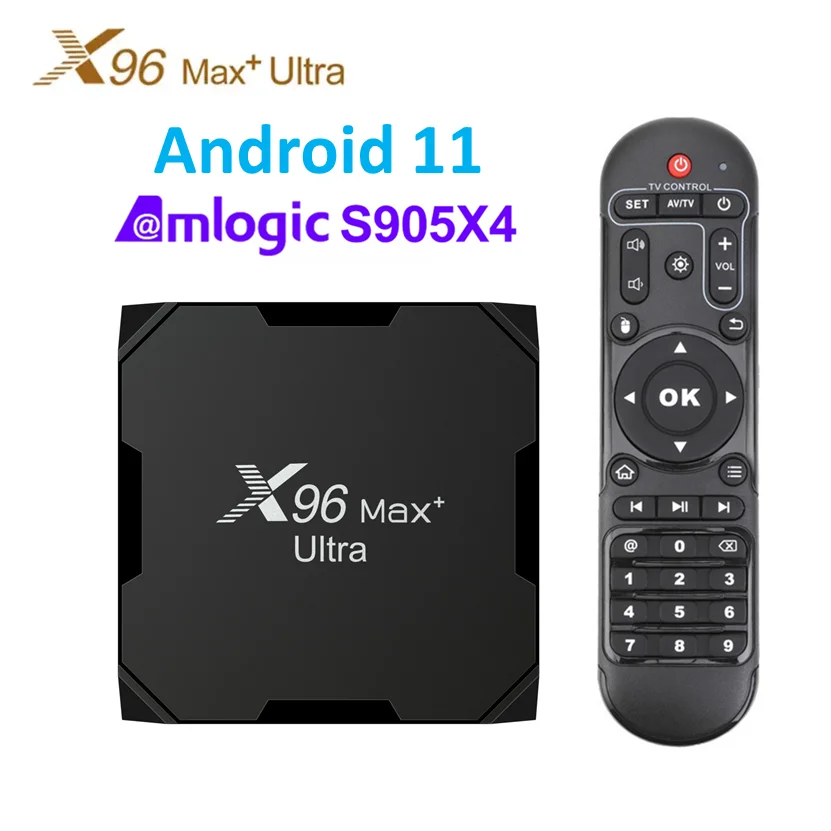 Android 11 TV Box X96 Max Plus Ultra Amlogic S905X4 Mail-G31 MP2 GPU 8K Wifi BT Reproductor de Transmisión para TV por Internet Set Top Box