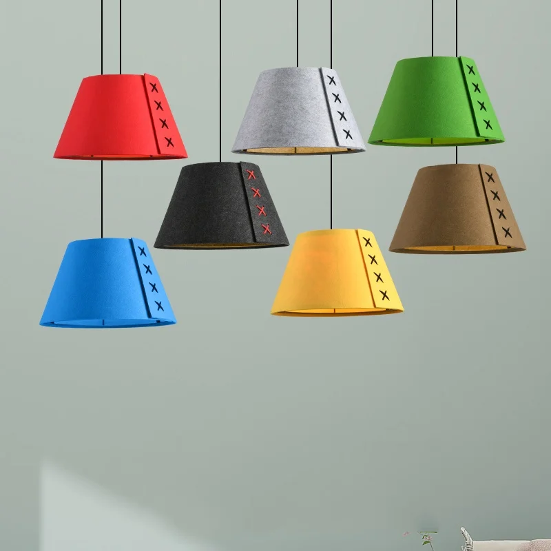 Nordic Style Pendant Light Circular Design Recycle Acoustic Panels Lamp PET Acoustic Felt Lampshade For Office Restaurant Cafe
