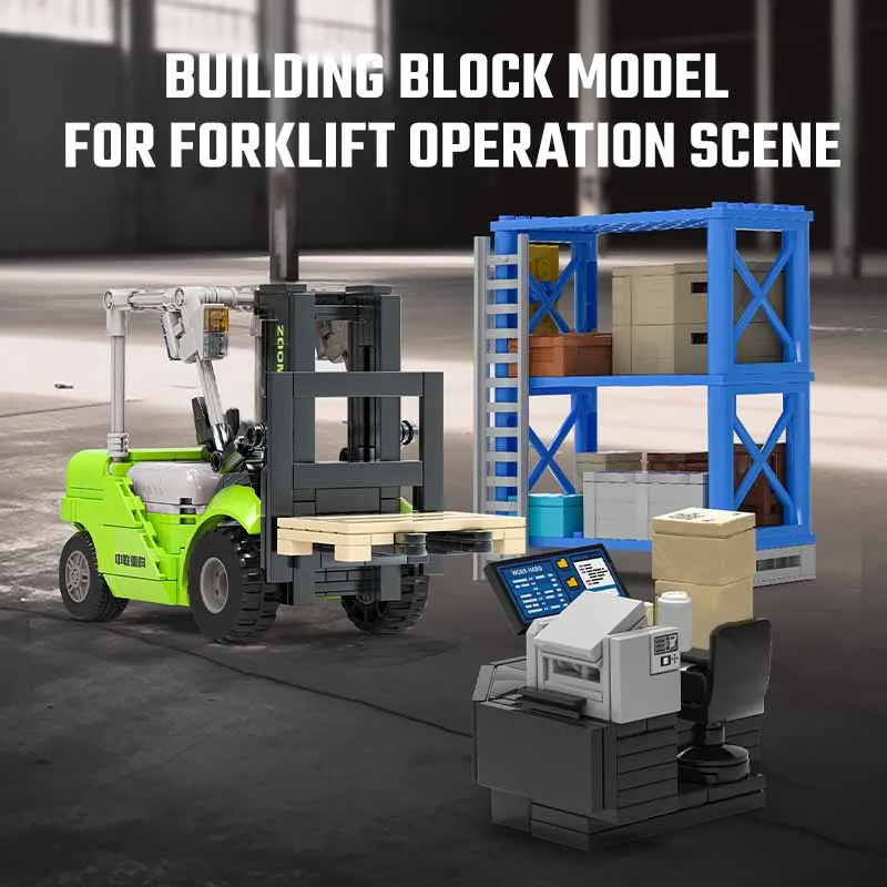 SEMBO 646pcs Forklift Operation Scene Assemblage Building Blocks Kits Engineering Vehicle Model Bricks Kids Toys for Boys Gifts