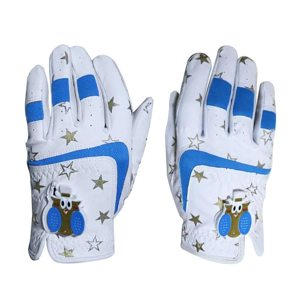 

1Pair Kids Golf Gloves Left Right Hand Non-slip Leather Breathable Pick Size
