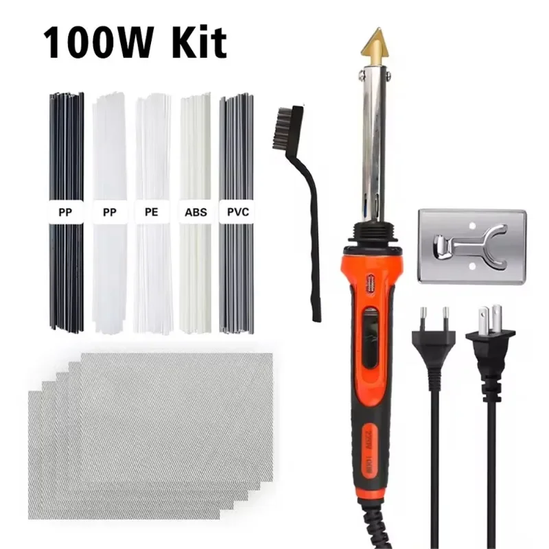 

100W Plastic Welding Flat Head Electric Soldering Iron Plastic Parts Repair Car Bumper Repair Kit Ironing Flattening Tool New