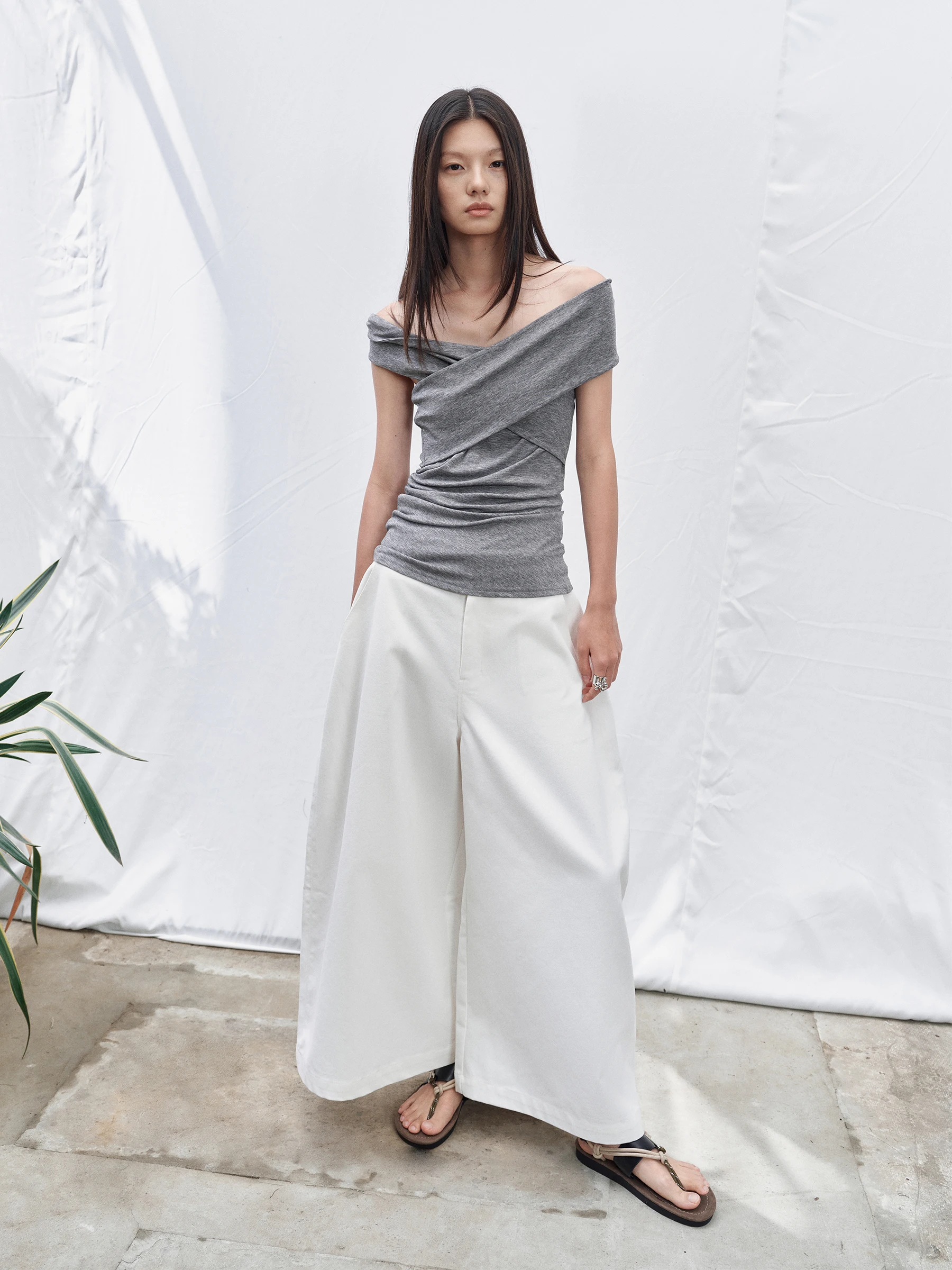 SHKUCO Versatile Comfortable Soft Silk Wool Multi-Way Wearable Tube Top Women's Casual Style Short Sleeve Slim Fit T-Shirt
