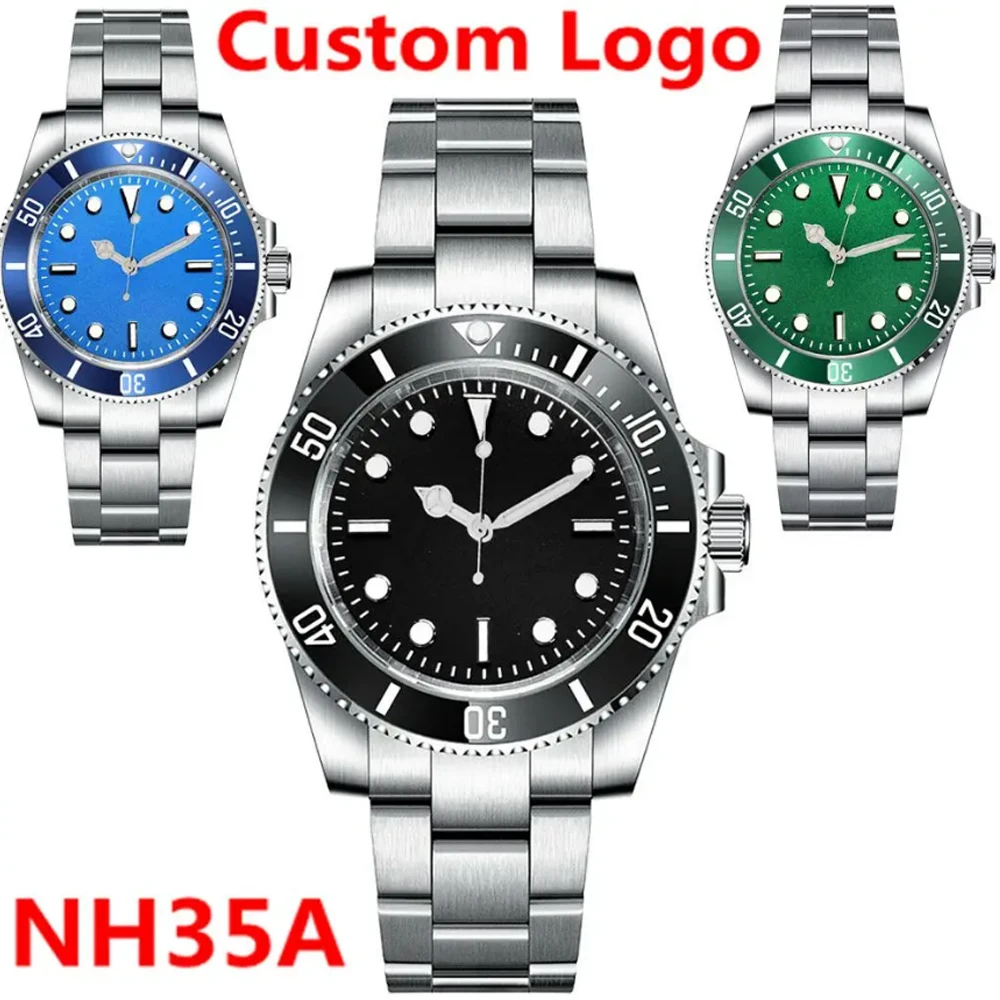 

Custom Logo Luxury Sapphire Automatic NH35 Watch Corgeut Mechanical Mens Watch Sterile Dial Ceramic 10Bar Lume Sport Male Clock