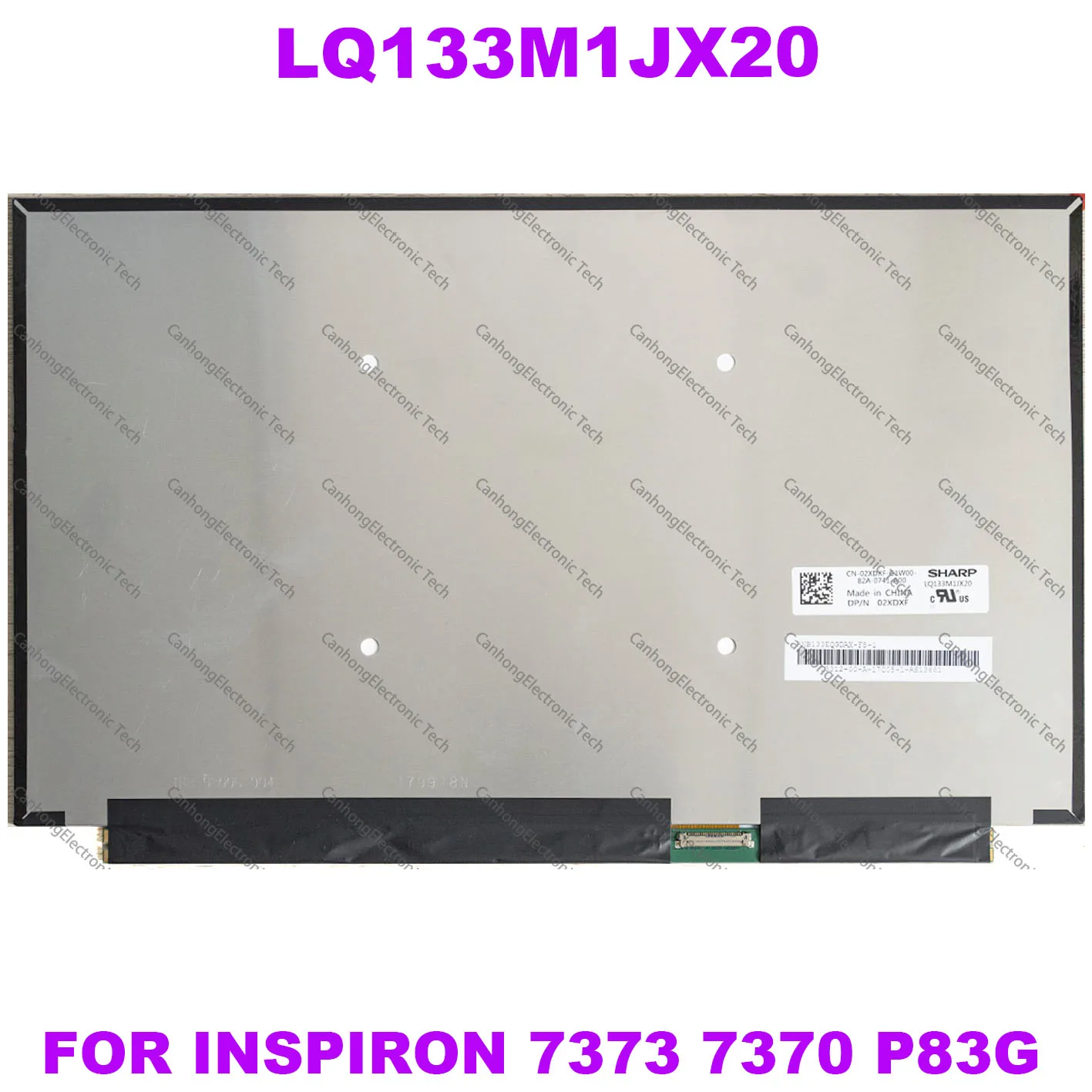 

02XDXF 13.3" IPS Laptop LCD Screen LQ133M1JX20 For Dell Inspiron 13 7000 7373 P83G LED Matrix Display 100% sRGB FHD 1920*1080