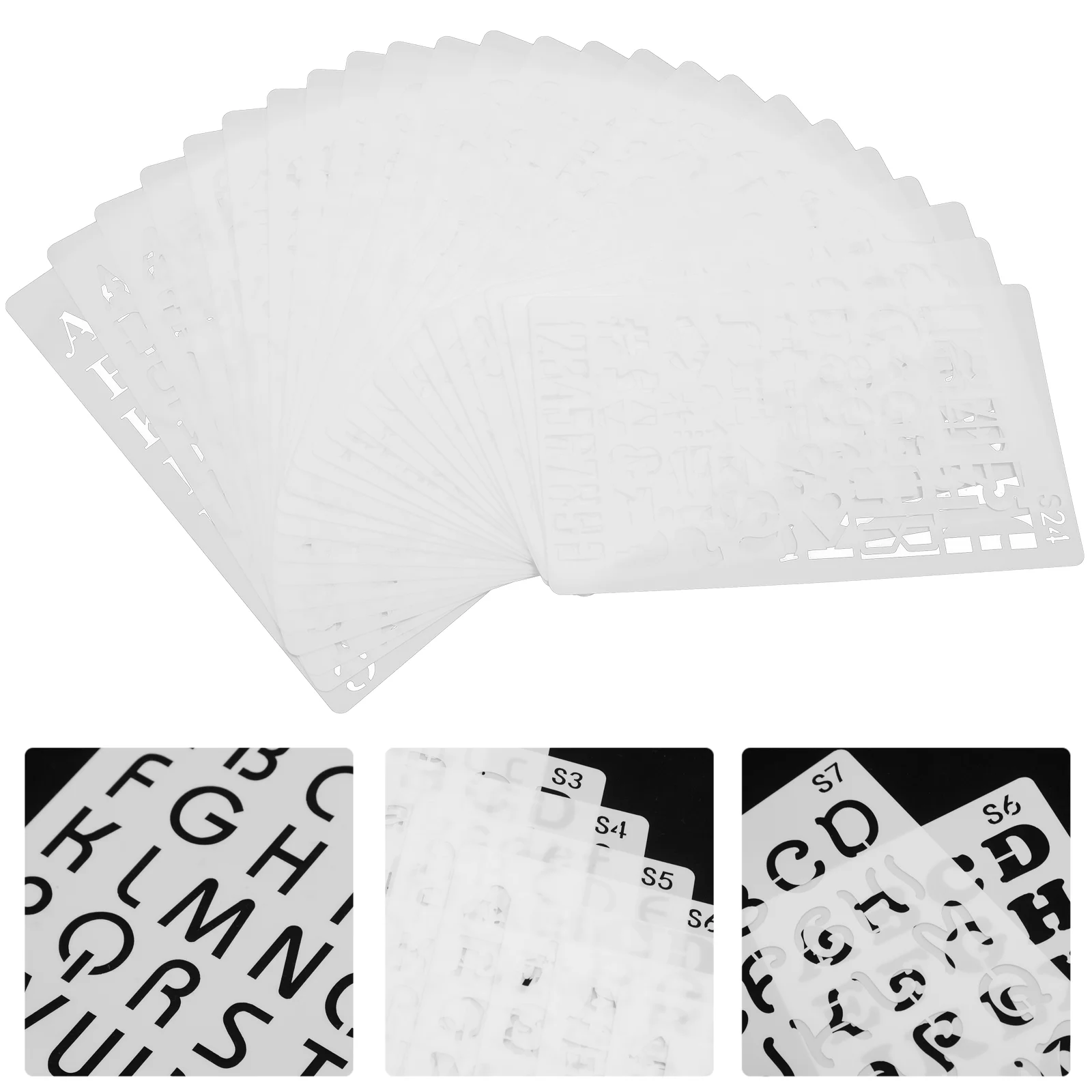 

24 PCS Hollow Out Decor Painting Alphanumeric Template Stencil Stencils for Journaling