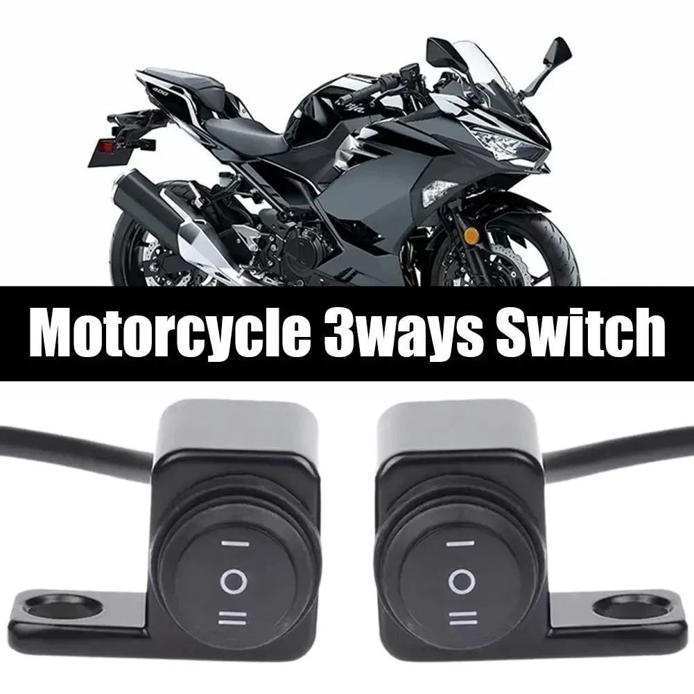 Aluminiumlegierung Motorrad Lenker Scheinwerferschalter Drei-Positionen-wasserdichter Schalter 12V Nebelscheinwerfer Spiegelmontageschalter