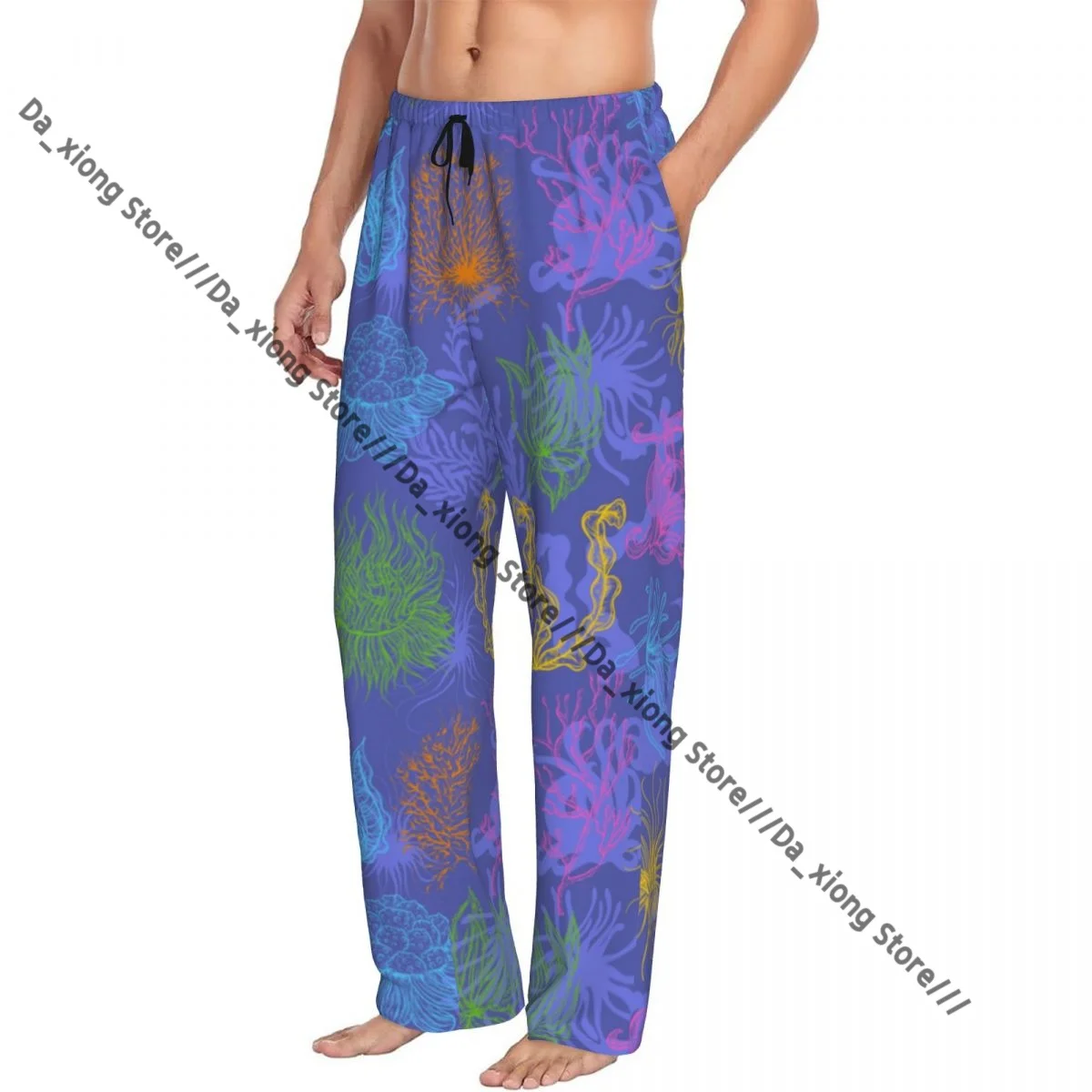 Marine Plants Corals And Seaweed Mens Pajamas Pyjamas Pants Lounge Pants Sleep Bottoms