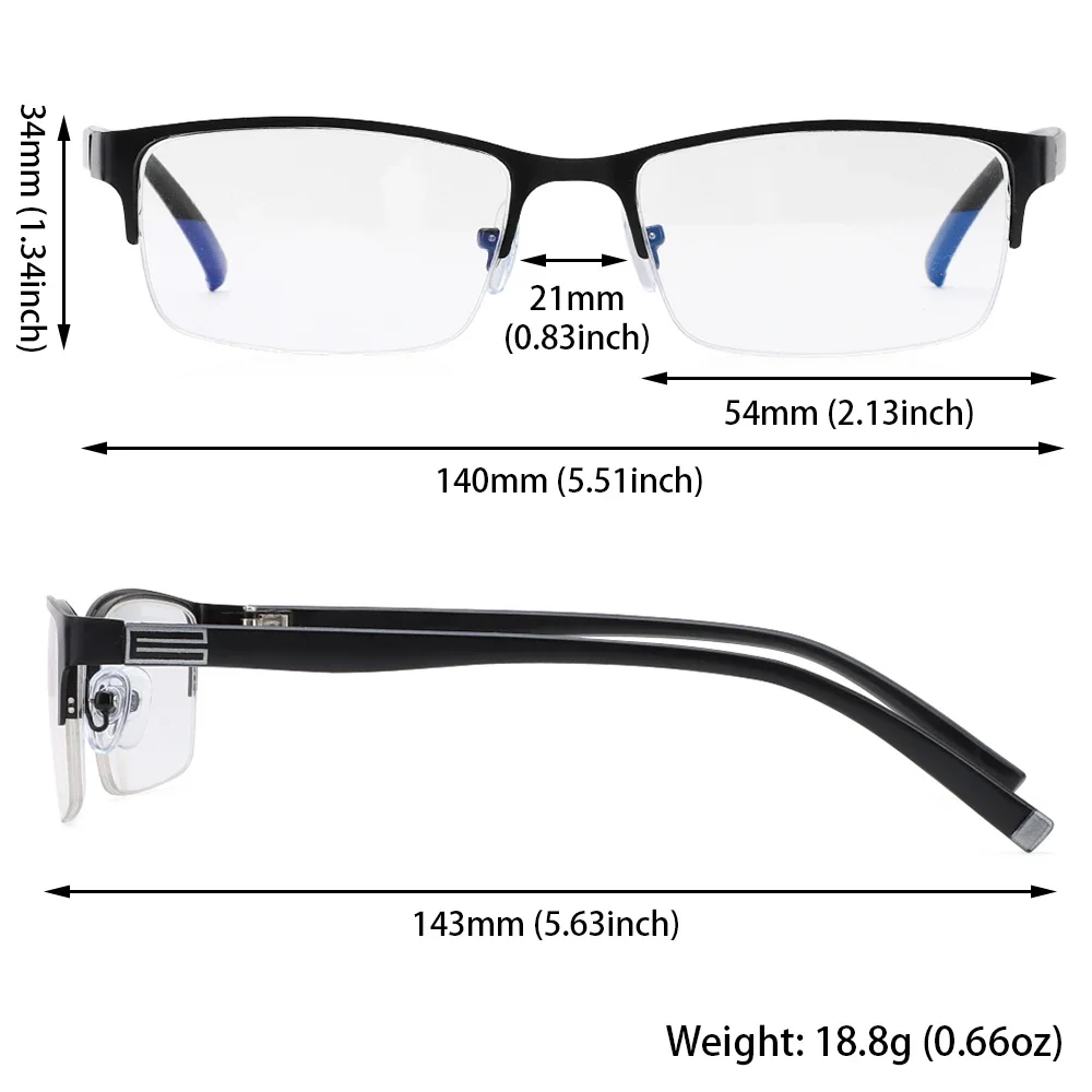 Reading Glasses Men Progressive Vision Adjustment Bifocal Reading Glasses Converted Light Multifocal Glasses for Men