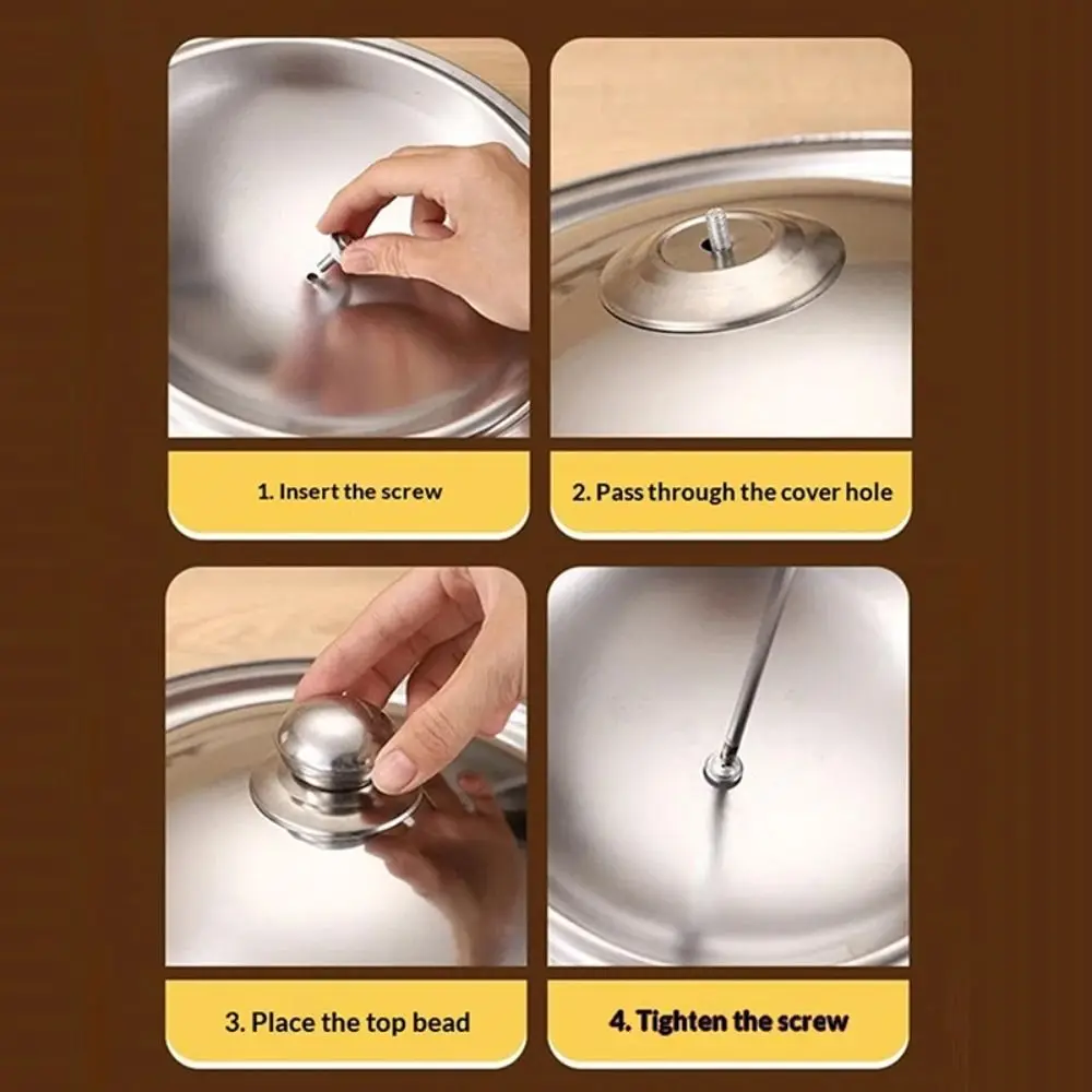 New 28-42cm Wok Pot Lid Universal Anti-scalding Kitchen Food Lid Stainless Steel Bowl Cover Restaurant Kitchenware