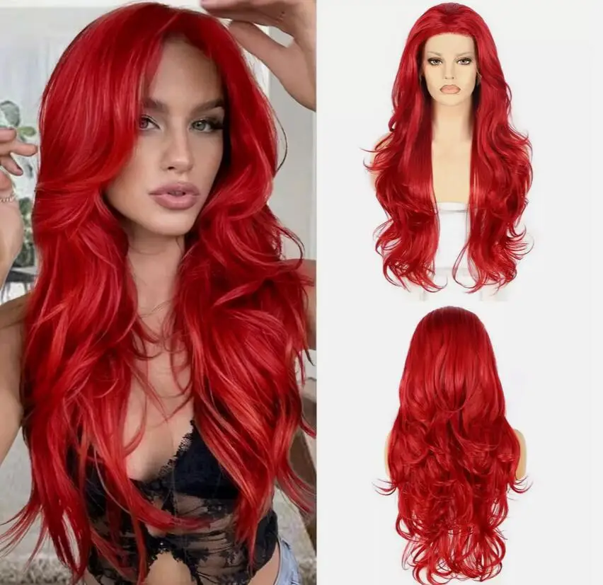 Red Wig Long Wavy Wigs for Women Long Lace Front Red Wigs Loose Wave for Daily