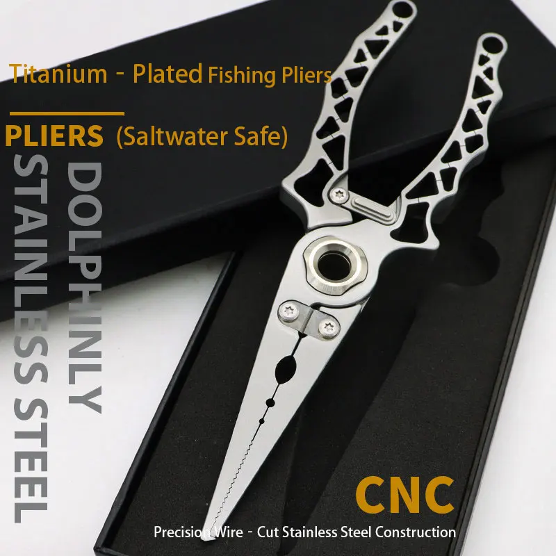 Portable Stainless Steel Fishing Pliers Multifunctional PE Line Scissors for Lead Crimping Hook Removal Fish Controller