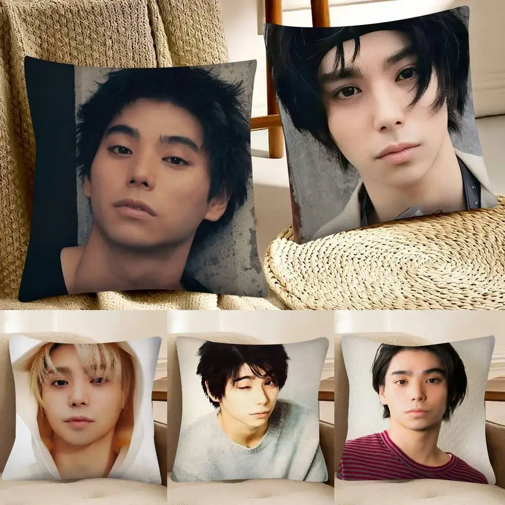 Actor N-Nijiro Murakami Pillow Case Fashion Square Pillowcase Bedroom Sofa Room Ins Decoration Leisure