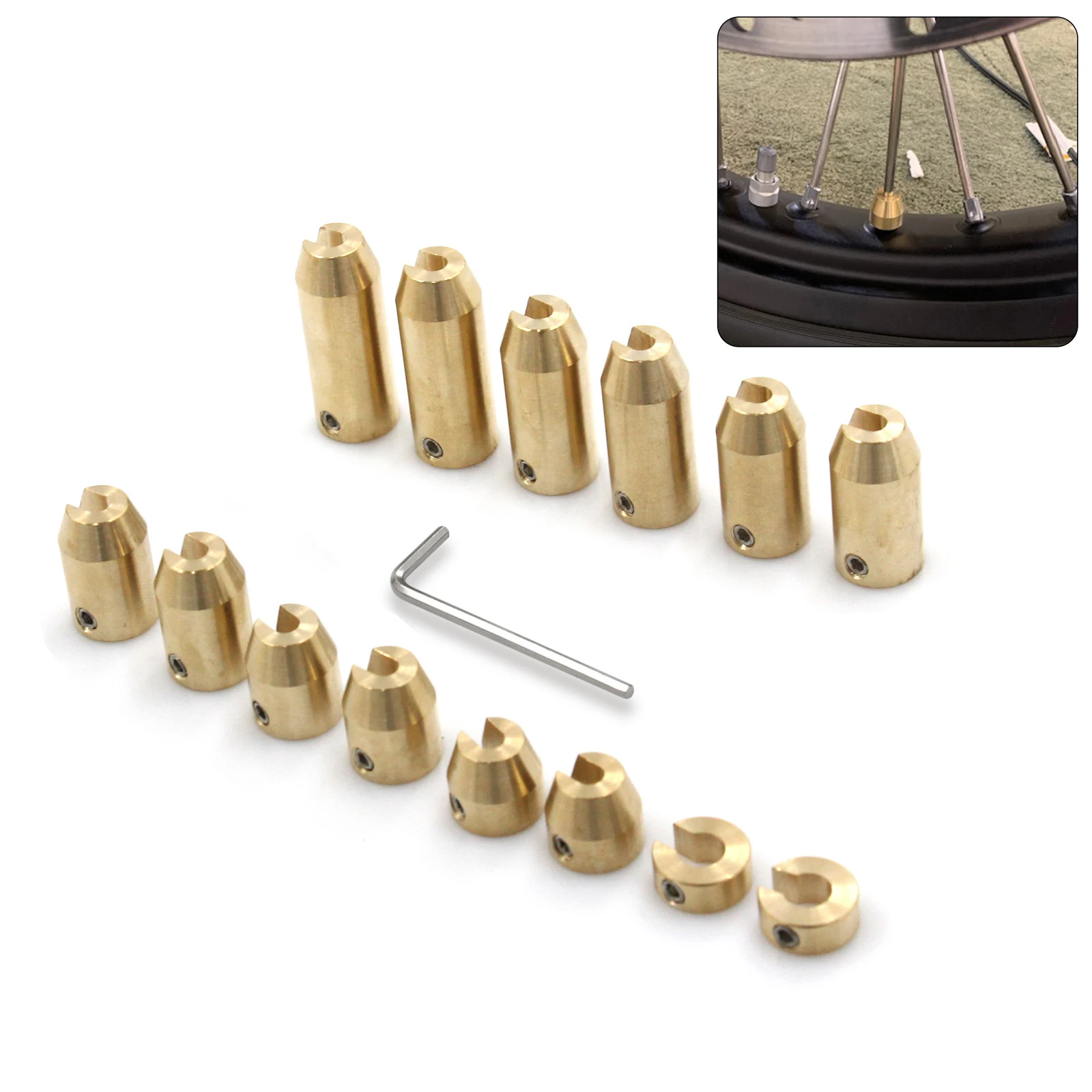 Universal Motorcycle Reusable Brass Wheel Spoke Balance Weights Refill Kits 8/12/14pcs Balanced Weight Kit