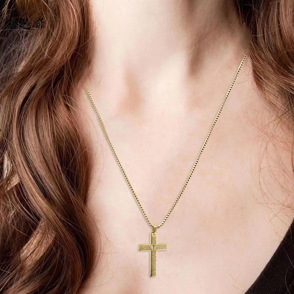 1/3 stücke Christian Bibel Kreuz Kette Halskette Stahl Großen Anhänger Halskette männer Religiöse Gebet Schmuck Corrente Masculina 2026 – Detail 13
