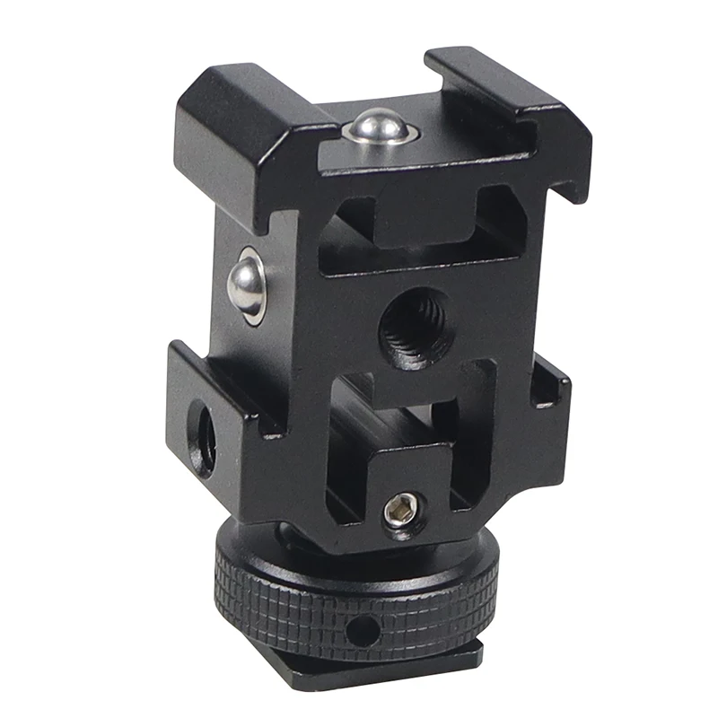 Triple Cold Shoe Mount with 1/4
