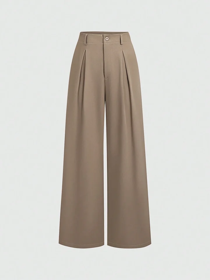 Vintage Pleated Wide Leg Women Pants