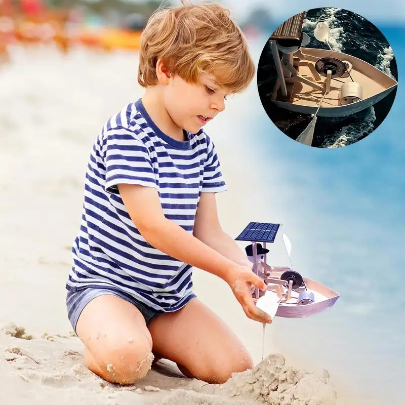 หุ่นยนต์พายเรือ Creative เรือพายเรือ Decor พลังงานแสงอาทิตย์สร้างสรรค์ไม้ตกแต่งการศึกษาเล่นน้ําหุ่นยนต์สําหรับ Ponds Gardens หลา