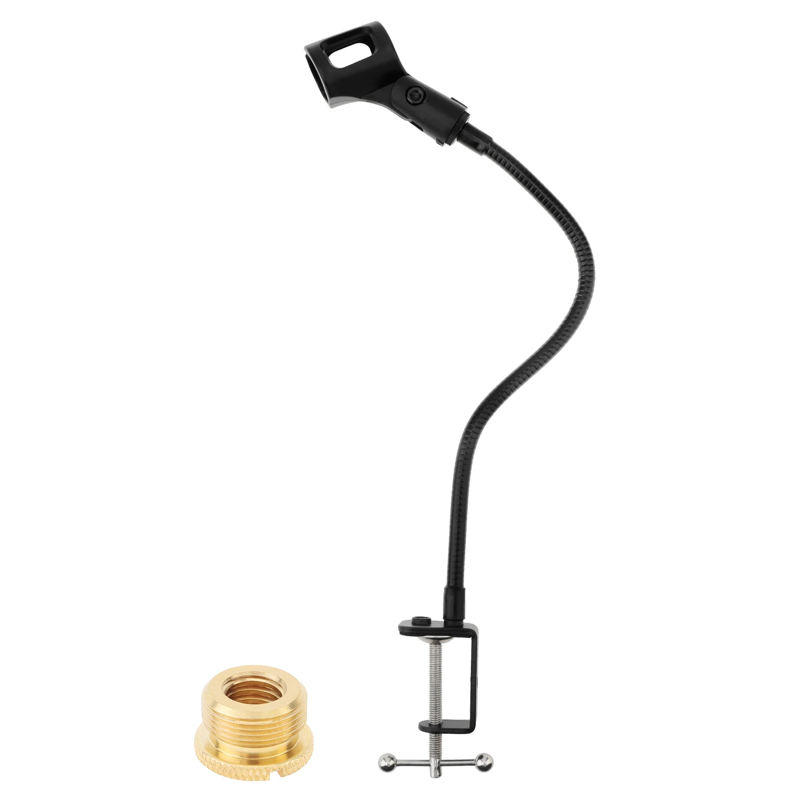 Microphone Stand Flexible Gooseneck Desktop Mic Stands Holder, 3/8inch to 5/8inch Screw Adapter Adjustable Mic Arm Mic Stand