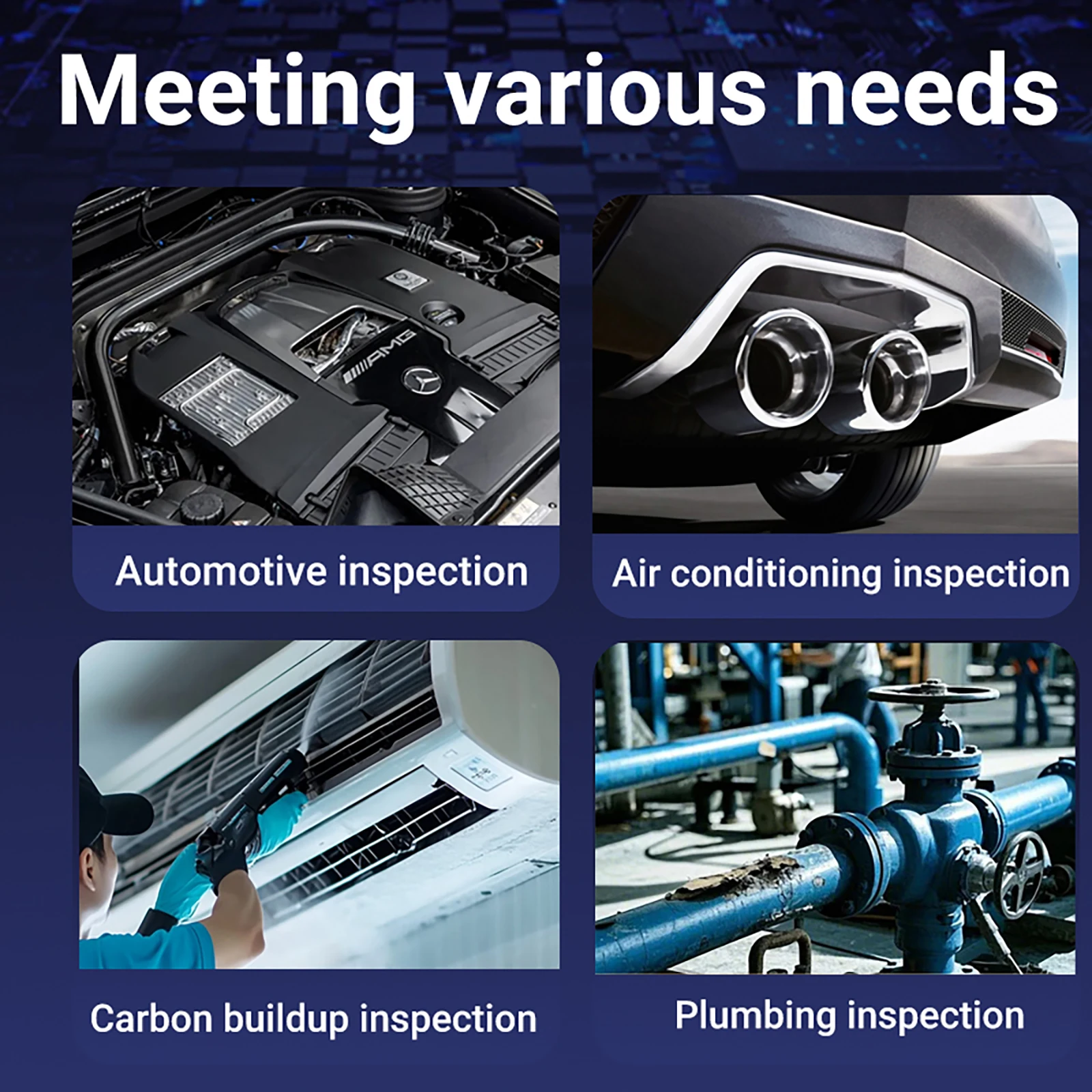 Two-Way 180° Articulating Borescope Camera 8.5MM /6.2MM Endoscope Snake Inspection Camera With Carring bag for iPhone Android