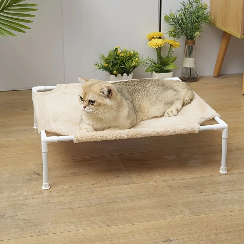 1pc Cat Marching Bed Suitable For Autumn And Winter Detachable And Washable Plush Cloth Cover Small Dog Pet Bed