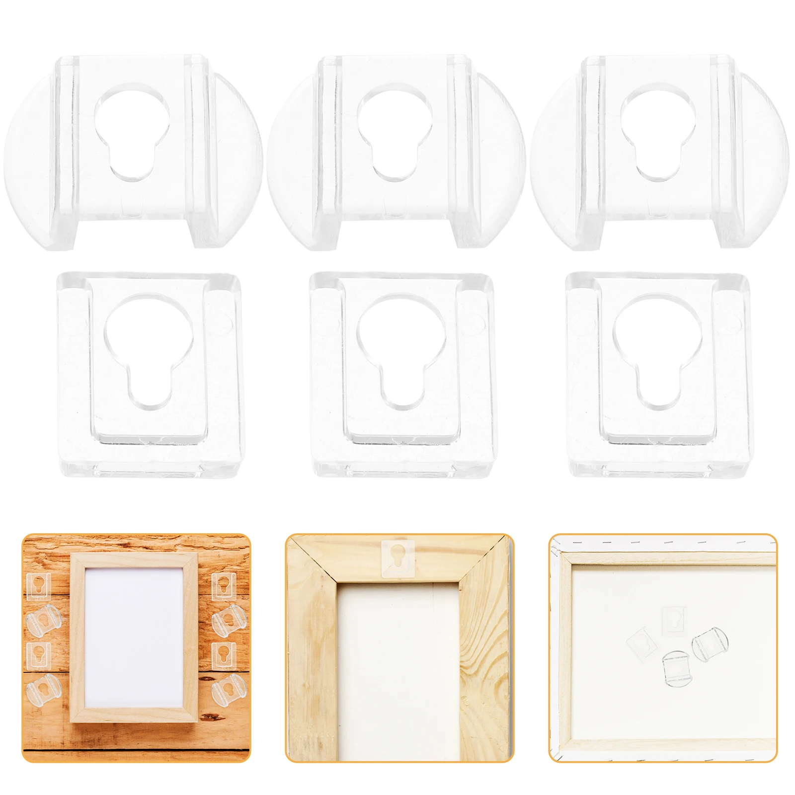 8 قطعة شماعات الصور الاكريليك الثقيلة ثقب المفتاح السنانير ل مرآة الرف الإطار تصاعد مقاطع المتشابكة حامل أداة تعليق