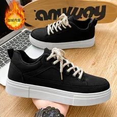 The only winter 2024 main promotion explosion 232 low-top velvet canvas cotton shoes board shoes men's shoes