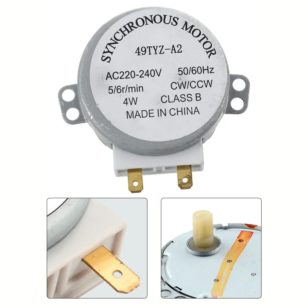 Turntable Motor Synchronous Motor Turntable Backup Motor 49TYZ-A2 4W 5-6 Rpm AC 220-240V Models Compatible With